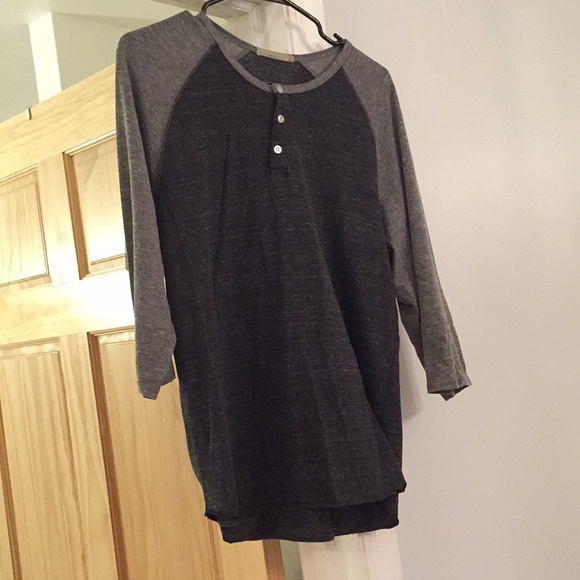 Alternative Earth charcoal and grey Henley - Picture 1 of 2